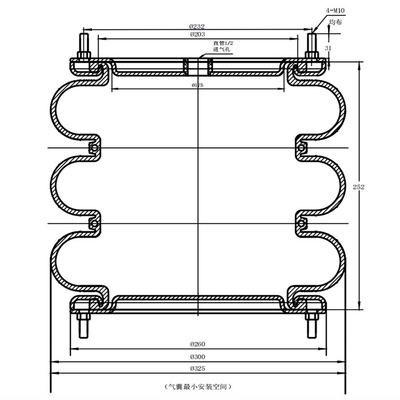 Cilindro estándar neumático industrial PARKER de tres amortiguaciones de aire con resorte de las circunvoluciones 9109051 12&quot; ×3 pedernal WO1R584062