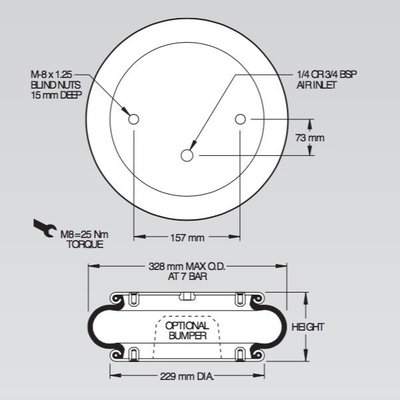 amortiguaciones de aire con resorte industriales del diámetro W01-M58-6372 de 328m m para el dispositivo que alinea del uno mismo